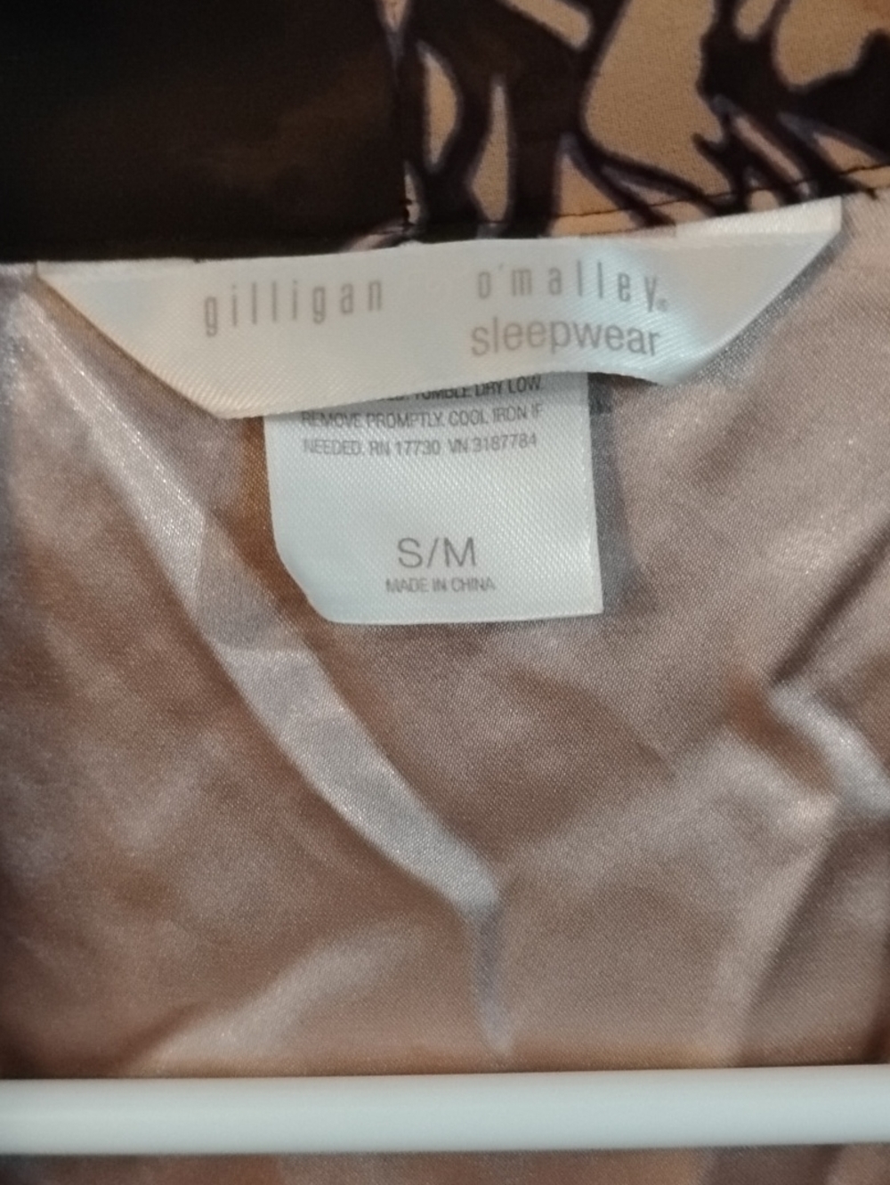 Gilligan & O'Malley Satin Sleep Slip in Light Champagne With Robe